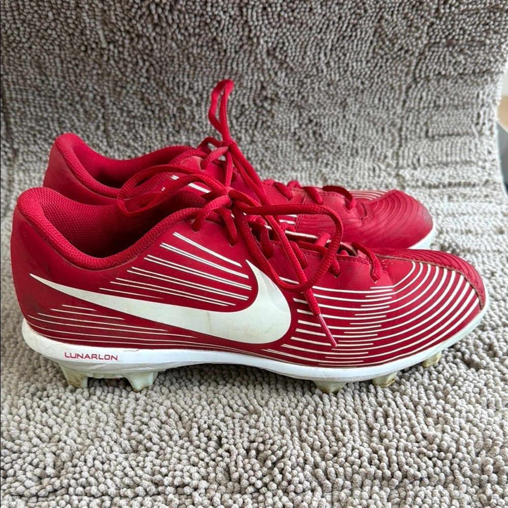 Nike Red and White Athletic Cleats